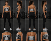 Women's Performance Compression Tube Top – White & Black Athletic Crop Top - Image 4