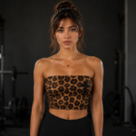 Women's Leopard Print Performance Tube Sports Top – Stylish Workout Crop Top