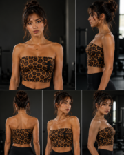 Women's Leopard Print Performance Tube Sports Top – Stylish Workout Crop Top - Image 4