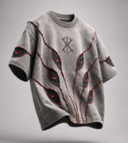 Crimson Eyes Oversized Acid Wash Graphic T-Shirt | Premium Streetwear Unisex Tee - Image 4