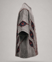 Crimson Eyes Oversized Acid Wash Graphic T-Shirt | Premium Streetwear Unisex Tee - Image 2