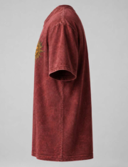 Vintage Washed Burgundy Sun Graphic Oversized T-Shirt | Premium Cotton Streetwear - Image 2