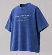 Shiv Oversized Acid Wash Blue T-Shirt | Front Quote & Back Lord Shiva Artwork - Image 4