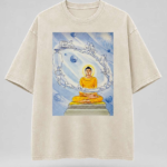 Buddha Serenity Oversized Graphic T-Shirt – Premium Washed Cotton | Front & Back Print | Unisex