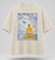 Buddha Serenity Oversized Graphic T-Shirt – Premium Washed Cotton | Front & Back Print | Unisex