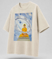 Buddha Serenity Oversized Graphic T-Shirt – Premium Washed Cotton | Front & Back Print | Unisex - Image 3