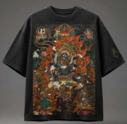 Mythic Guardian Oversized Graphic T-Shirt – Premium Washed Cotton | Front & Back Print | Unisex