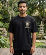 Awaken Within Buddha Oversized T-Shirt – Premium Washed Cotton | Front & Back Spiritual Graphic | Unisex