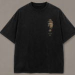 Zenzy Buddha Oversized T-Shirt – Premium Washed Black Cotton | Minimal Front & Vintage Buddha Back Print | Unisex