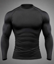 Men's Black Compression Full Sleeve Spider Performance T-Shirt – Quick Dry Gym & Sports Wear