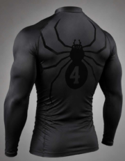Men's Black Compression Full Sleeve Spider Performance T-Shirt – Quick Dry Gym & Sports Wear - Image 3