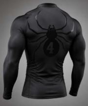 Men's Black Compression Full Sleeve Spider Performance T-Shirt – Quick Dry Gym & Sports Wear - Image 2