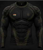 Men's Tactical Compression Full Sleeve T-Shirt – Military Armor Design | Quick Dry Gym & Training Wear