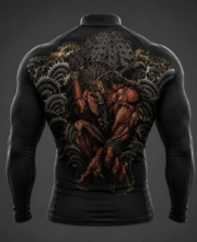 Men's Oni Warrior Compression Full Sleeve T-Shirt – Japanese Samurai Anime Gym Rash Guard | Quick Dry Athletic Wear - Image 2