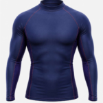 Men's Divine Guardian Compression Full Sleeve T-Shirt – Blue Japanese Mythology Rash Guard | Quick Dry Gym Wear