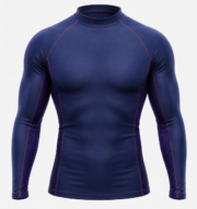 Men's Divine Guardian Compression Full Sleeve T-Shirt – Blue Japanese Mythology Rash Guard | Quick Dry Gym Wear