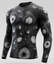 Eye Horror Compression T-Shirt – Long Sleeve Performance Gym Rash Guard | Unisex - Image 4