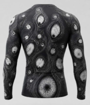 Eye Horror Compression T-Shirt – Long Sleeve Performance Gym Rash Guard | Unisex - Image 3