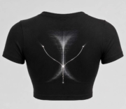 Women's Gothic Rhinestone Chain Crop T-Shirt – Black Y2K Streetwear Top - Image 2