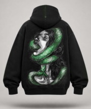 Serpent Embrace Premium Oversized Hoodie – Gothic Snake Graphic Streetwear - Image 2